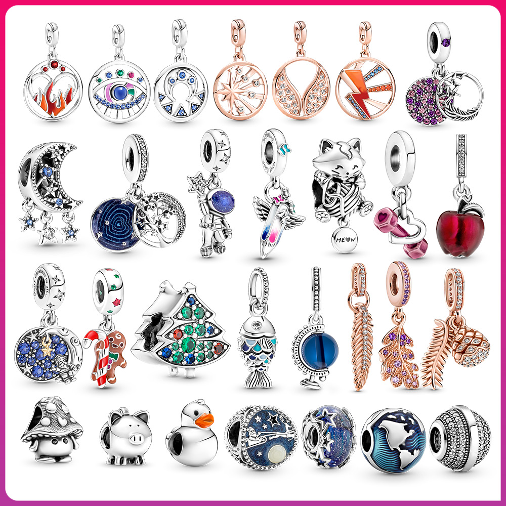 

925 Sterling Silver Charm Astronaut Christmas Charm The Real Eyes Are Suitable for Primitive Pandora Bracelet Female Jewelry Fashion Accessories Free Delivery