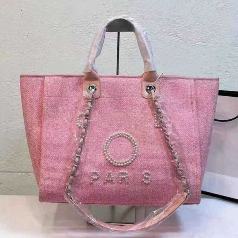 

Fashion Women's Luxury Hand Bags Ch Embroidered Brand Handbag Female Pearl Beach Bag Big Shopping Small Backpacks Canvas Chain Backpack Evening Handbags U3r4