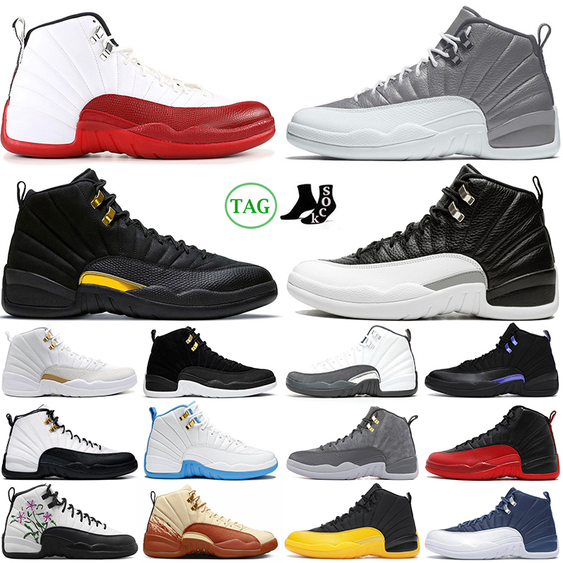 

Jumpman 12s 12 basketball shoes Stealth Floral Playoffs Cherry University Blue Black Taxi Dark Grey mens shoes sports trainers outdoor sneakers, #12