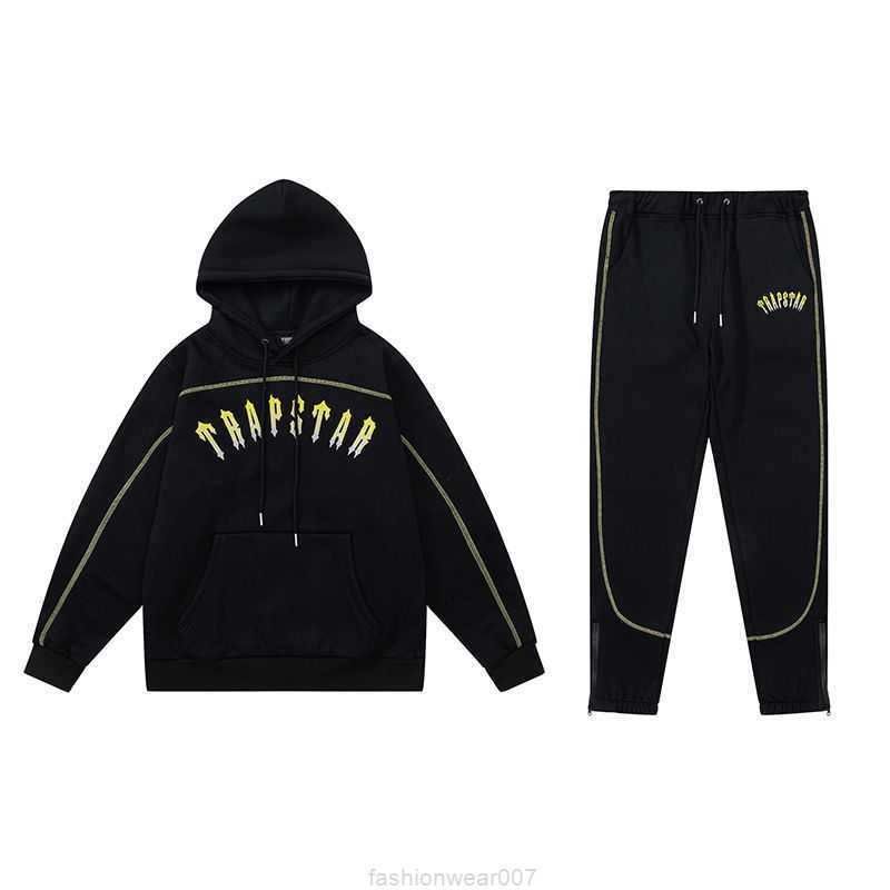 

Designer Fashion Clothing Mens Tracksuits Hoodies Trapstar Gradual Embroidery Plush Sweater Pants Zipper Closure Pants Casual Pants Black Set Rock Hip hop Cotton, Shipping fee