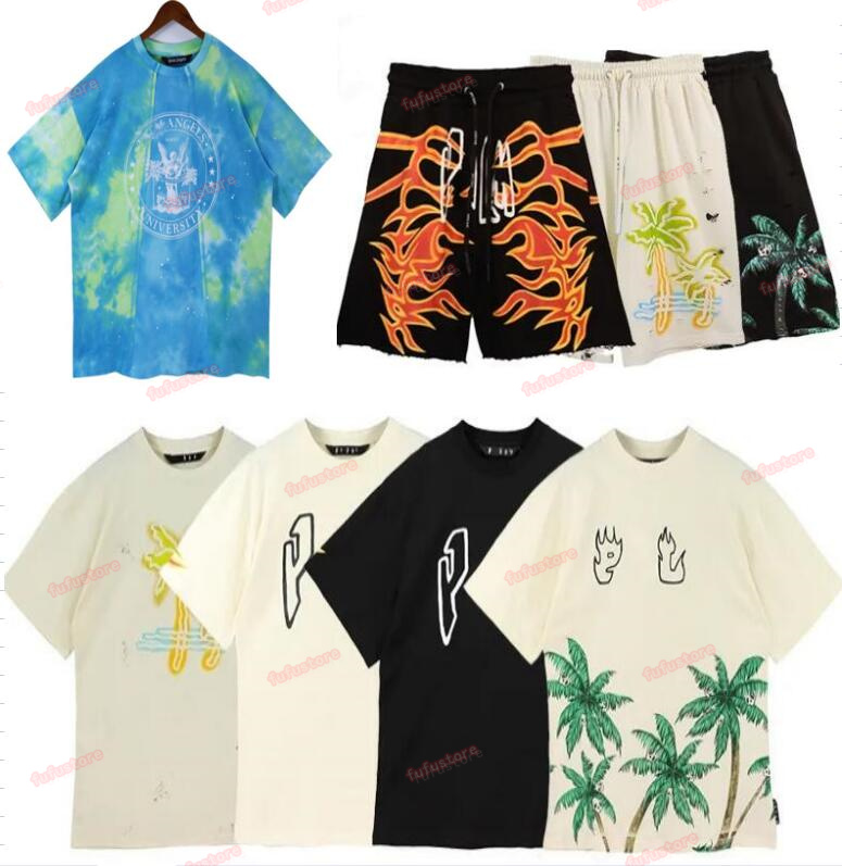 

Mens&Women' Graffiti T-shirts Palms Palmangel City Designer Limited Inkjet Graffiti Letter Printing Men' Women' Sailboat Short-sleeved Casual T-shirts Size -XL, A1111