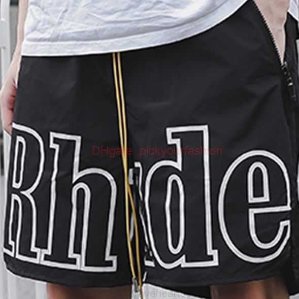

Designer Short Fashion Casual Clothing Beach shorts Rhude Summer High Street Letter Print Drawstring 3m Reflective Hip Hop Casual Pants Beach Shorts Trendy Man Jogg, Black 1