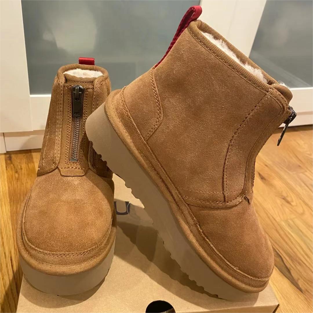 

Neumel Boot Classic Ultra Mini Snow Boots Zipper Tazz Slippers Australia Chestnut Tasman Slipper Dealworld Australian Warm Low Medium Top Boot Size 34-42, Color 2