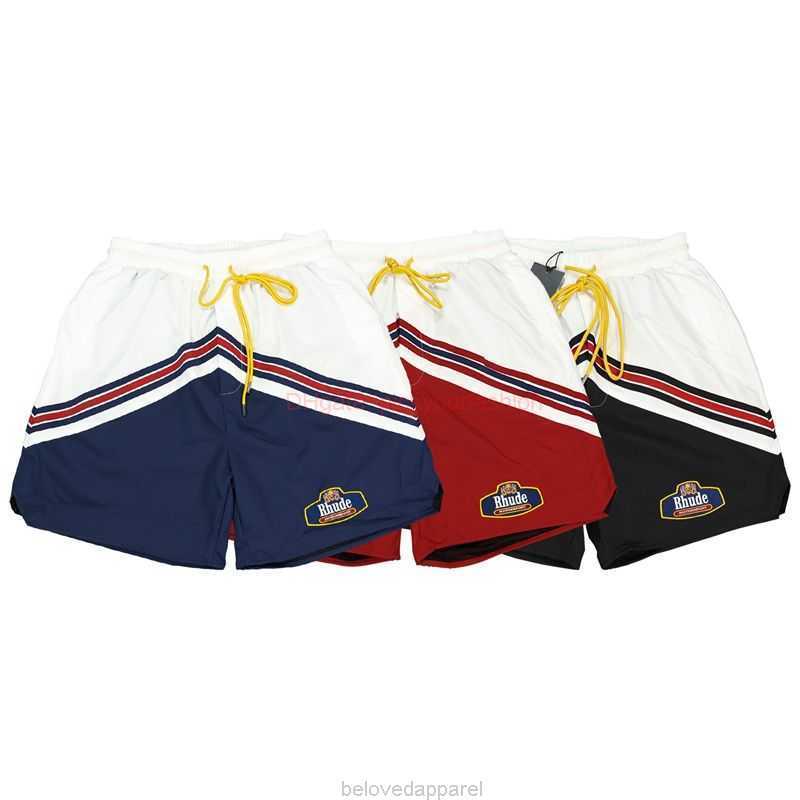 

Designer Short Fashion Casual Clothing Beach shorts Rhude Shorts Logo Contrast 21ss American Fashion Brand Monaco Street Academy Style Wear Summer Joggers Sportsw, Red