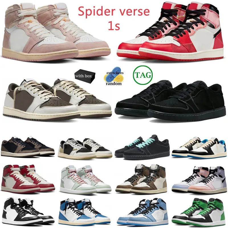 

1 1s basketball shoes mens womens low high Washed Pink Black Phantom Skyline bred patent olive Panda Lost Found Reverse Dark Mocha Lucky Green sneakers 36-47 With box, 24