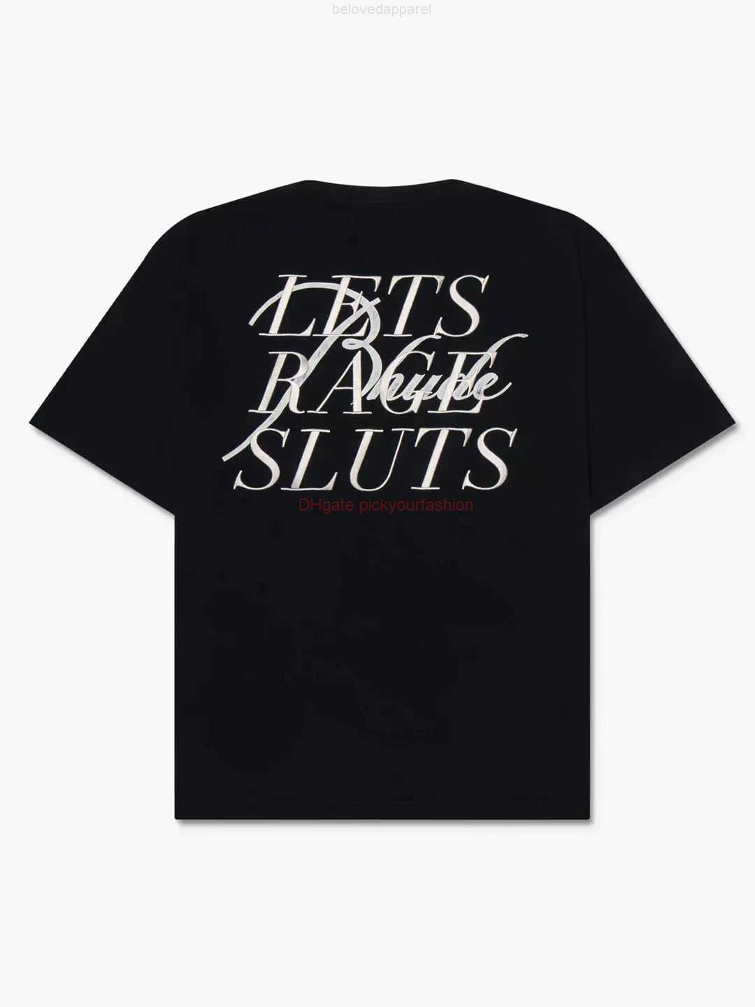 

Designer Fashion Clothing Tees Tshirt Ru243 Rhude Lets Rage Rh Autograph Tee Letter Embroidery Black Short Sleeve Tshirt Cotton Streetwear Tops Casual Sportswea, Black/ru243