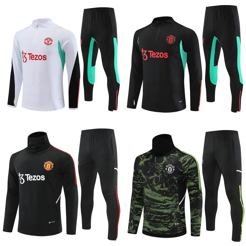 

Tracksuits MAn UTD Adult KIDS Long Sleeve pull zipper Training Suit men Lyonnais L.PAQUETA OL AOUAR Football training kit Jogging sets 22/23/24