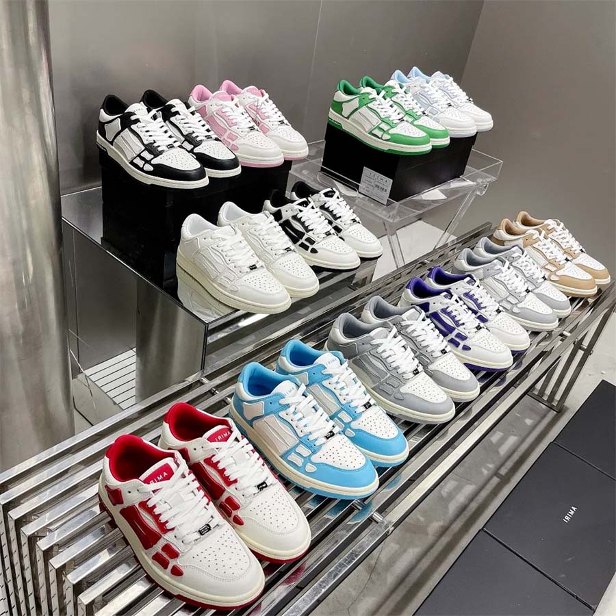 

2023 Designer Casual Shoes luxury Skel Top Low Bones Leather Sneakers brand Skeleton Running Shoes Men Women High Quality Fashion Outdoor Sports sneaker Trainers