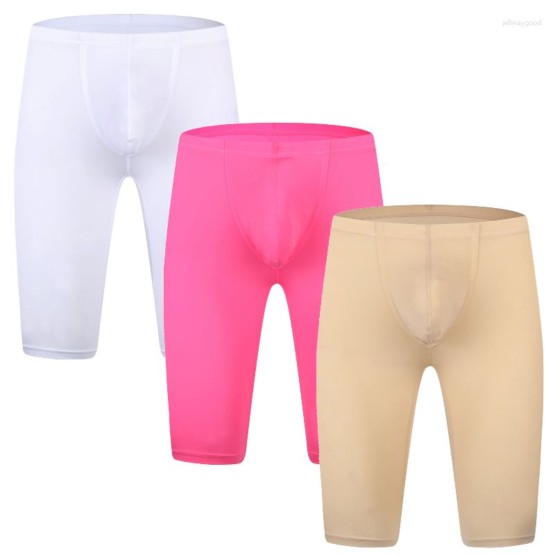 

Men's Sleepwear Mens Ice Silk Ultra-thin Bulge Pouch Pajama Shorts Compression Leggings Sexy Tights Home Sleep Bottoms Lounge Pants, Navy