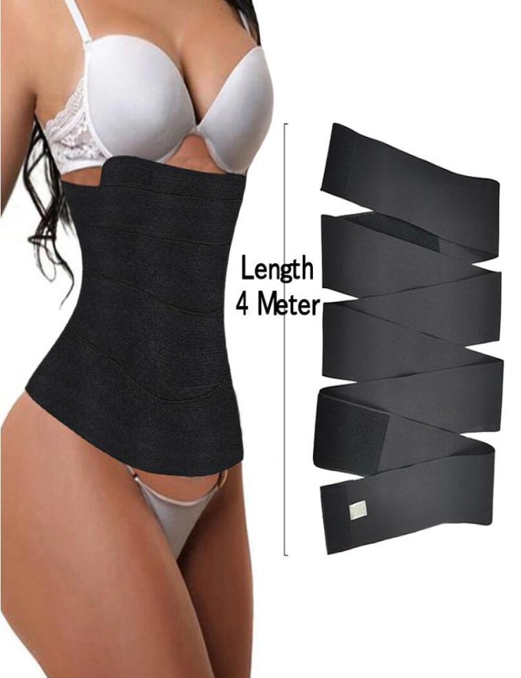 

Update VS FeelinGirl Waist Trainer for Women Sauna Trimmer Belt Tummy Wrap 3meter 4meter 5meter 6meter with opp bag 1007012542366, Black