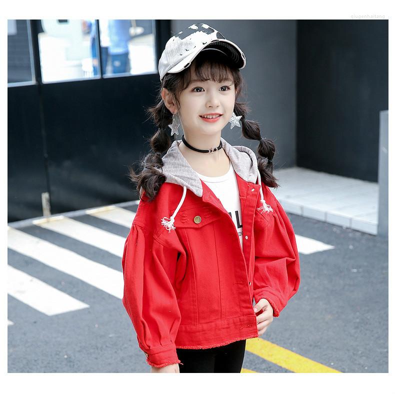 

Jackets 2023 Girls Leisure Hooded Jacket Fall Children's Short Coat Outerwear Clothing 5- 12 Years, Green