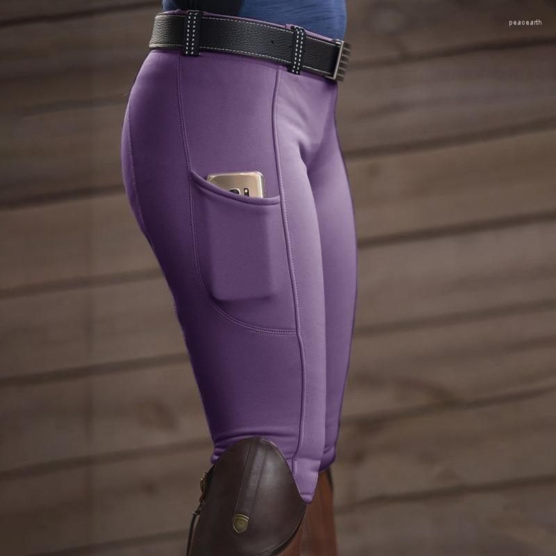 

Women' Leggings Horse Riding Pants For Women Mid Waist Yoga Elastic Equestrian Breeches Skinny Blue Trousers Active With Pocket, Khaki