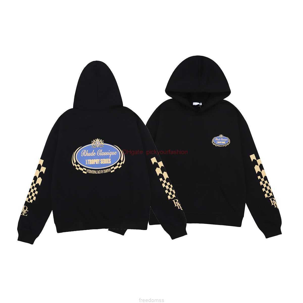 

Designer Clothing Mens Sweatshirts Hoodies Rhude Trophy Series Kirin Arm Printed Pure Cotton Hoodie Sweater for Men Womens Leisure Fashion Streetwear Pullover jac, Shipping fee