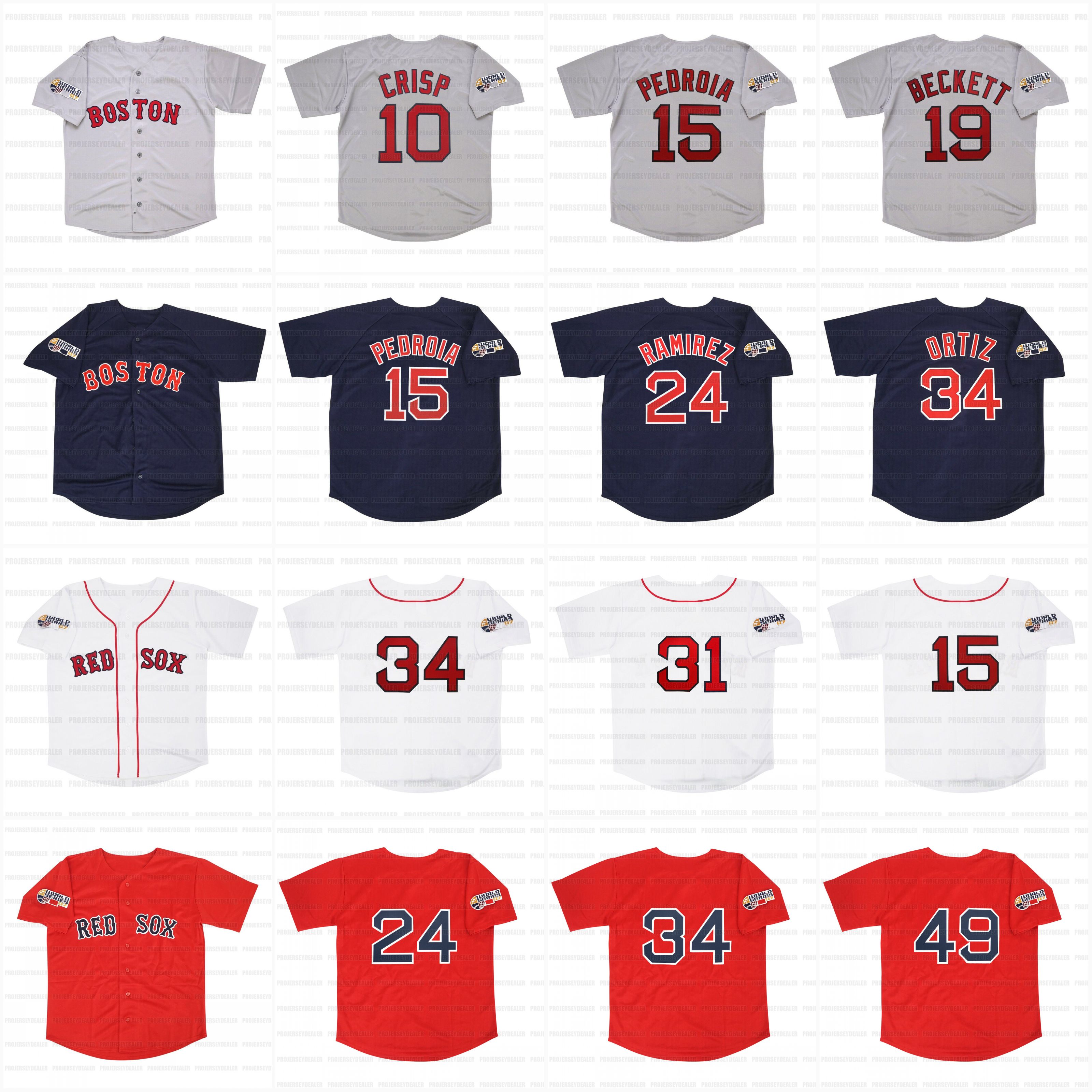 

Boston 2007 World Series Red Sox Baseball Jerseys Coco Crisp Dustin Pedroia Josh Beckett Manny Ramirez Mike Lowell Jon Lester Jason Varitek David Ortiz Tim Wakefield, White