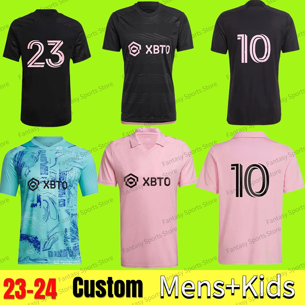 

23 Inter Miami Soccer Jerseys CF Matuidi CAMPANA YEDLIN BECKHAM HIGUAIN Player Fans version football men kids shirt kits child Sets Custom, 23-24 kids away