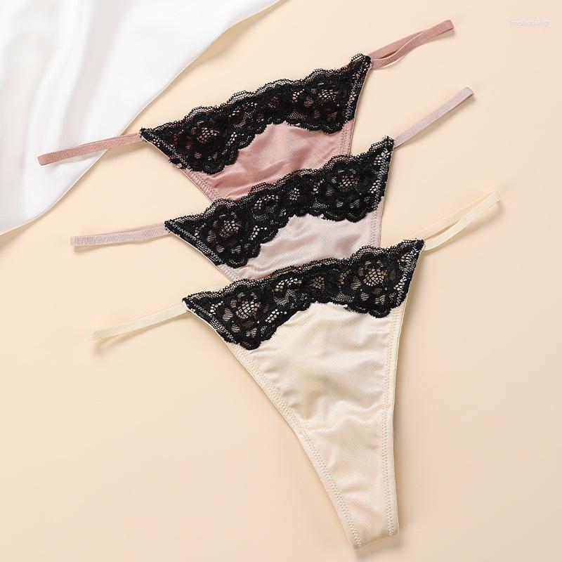 

Women' Panties Sexy French Thong Women' Fun Lace Cotton Crotch Seamless Quick-drying T-shaped Lingerie