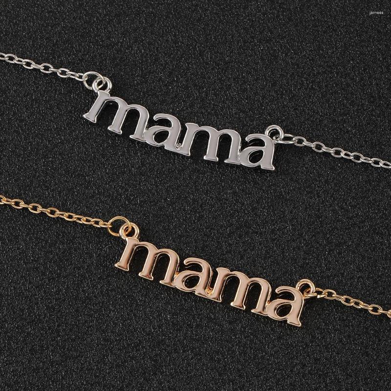 

Pendant Necklaces Letter MAMA Link Necklace Simple Style Fashion Chain Choker Jewelry For Sibling Mother's Day Gift Family Love Memorial
