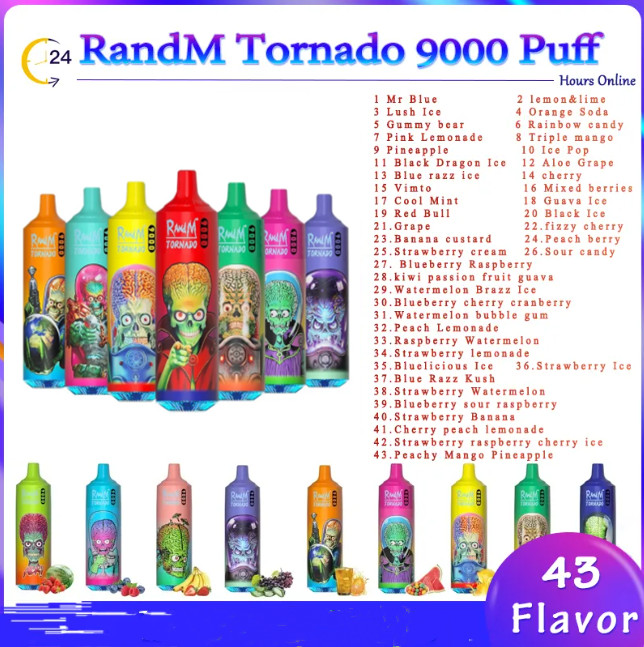 

puff 9000 puff 9k RandM Tornado 9000 Puffs vapers disposable E Cigarettes Mesh Coil 18ml Pod 850mah Battery Rechargeable Electronic Cigs No Leaking 9K 2% 5% 3% 0 %