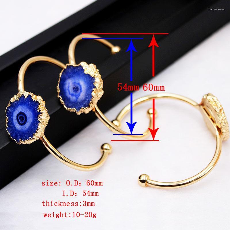 

Bangle Adjustable Crystal Quartz Sunflower Design Assorted Color Goldtone Plating Edged Bracelet Heavy Duty Sun Stone Raym22