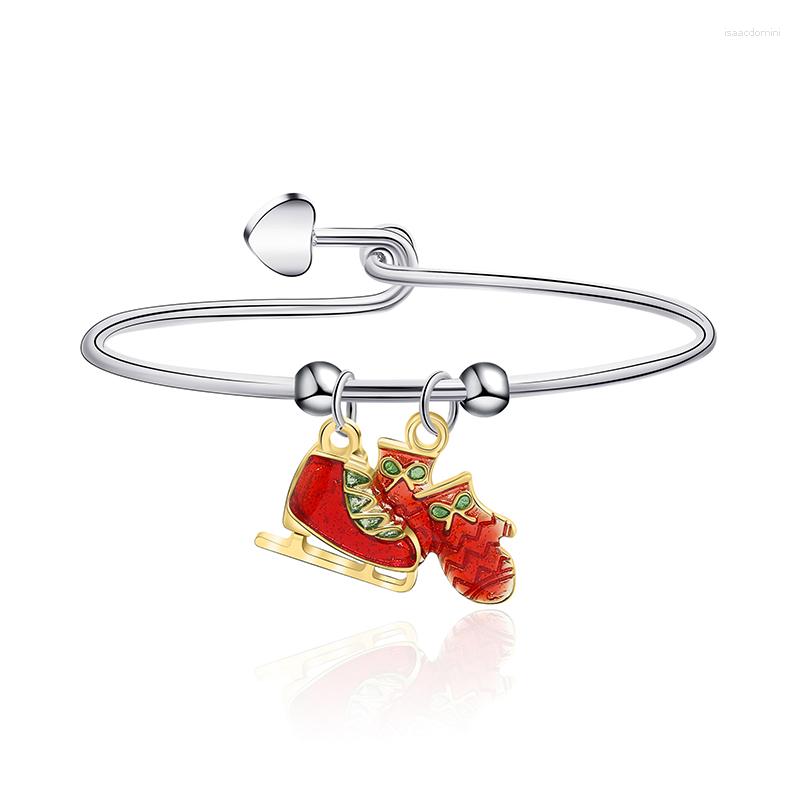 

Charm Bracelets Fashion Personality Bracelet Red Socks Shoes Christmas Theme Ladies For Women To Create Zinc Alloy High Quality Jewelry