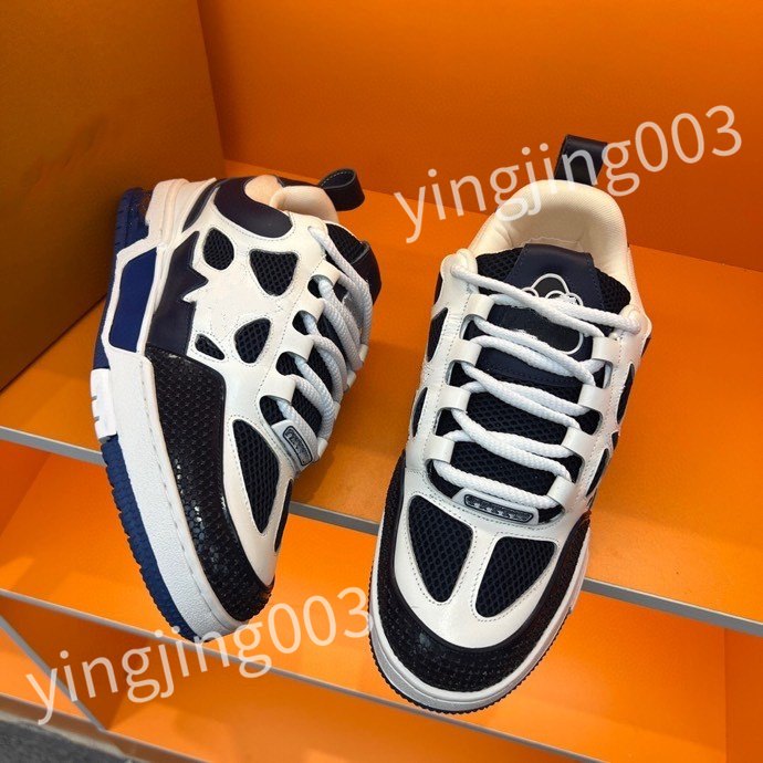 

2023 new top Hot Designer Casual Shoes Sneakers Leather Embroidered Black men Chaussures White Shoe Walking Sports Platform Trainers, 02