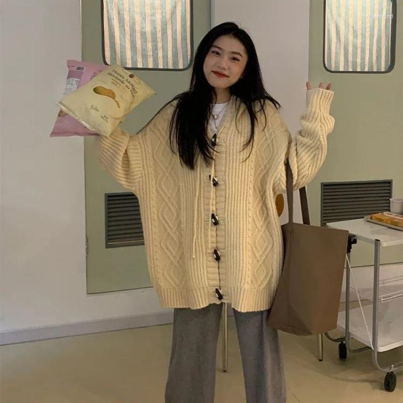 

Women' Knits Women' WEAR Autumn WINTER MODEL HOODED KNIT COAT LOOSE TEMPERAMENT IN DROoping Feeling Long Twist Cardigan Sweater, Apricot