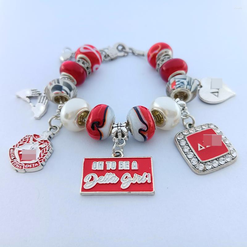 

Charm Bracelets Handmade Fashion Greek Letter Sorority Women Gift Jewelry