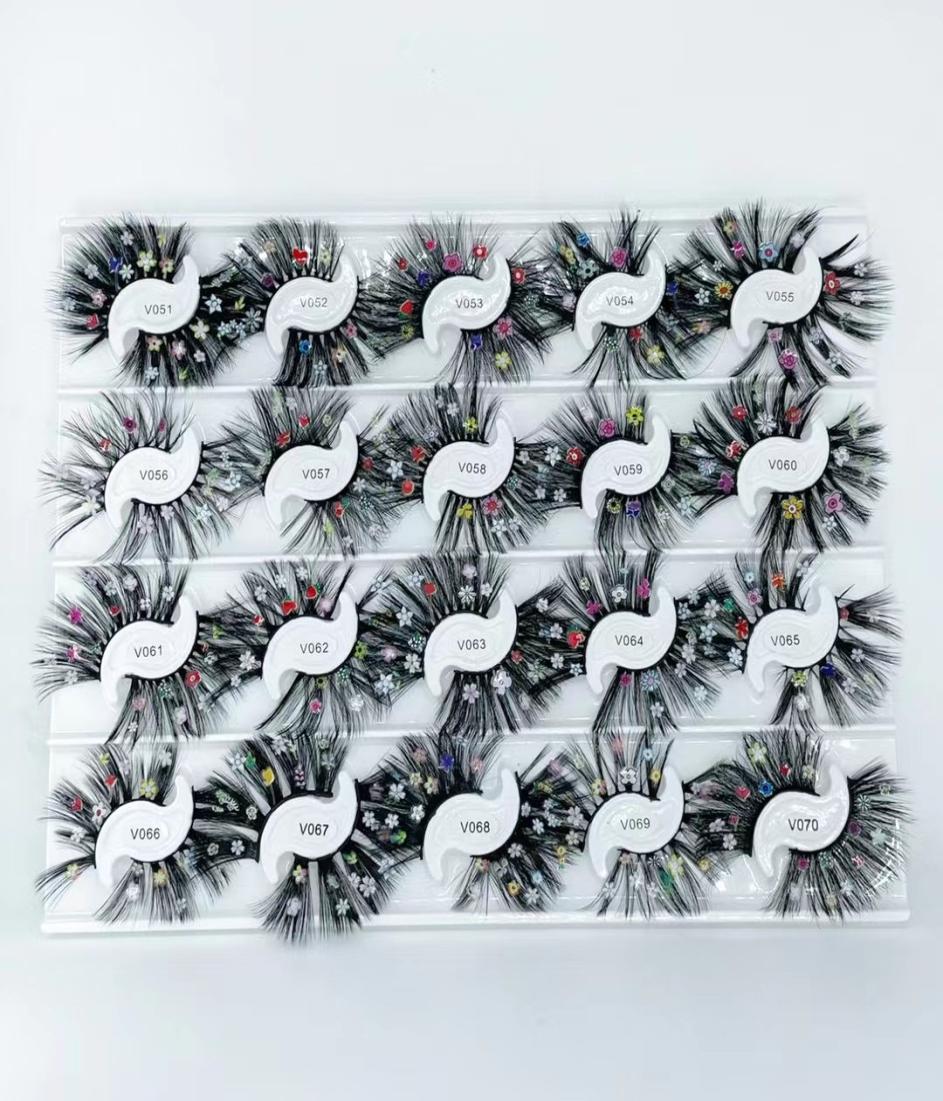 

Whole Christmas Color Exaggerated False Eyelashes Natural Simulation 25mm Glitter Eyelash Shimmery Lashes Make Up For Hallowee7515853
