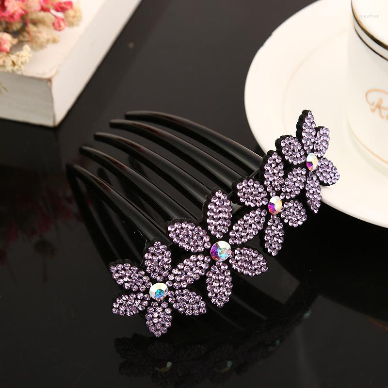 

Hair Clips Crystal Rhinestones Flower Combs Clip Vintage Hairpins Bridal Wedding Headdress For Women Accessories Disk Headwear