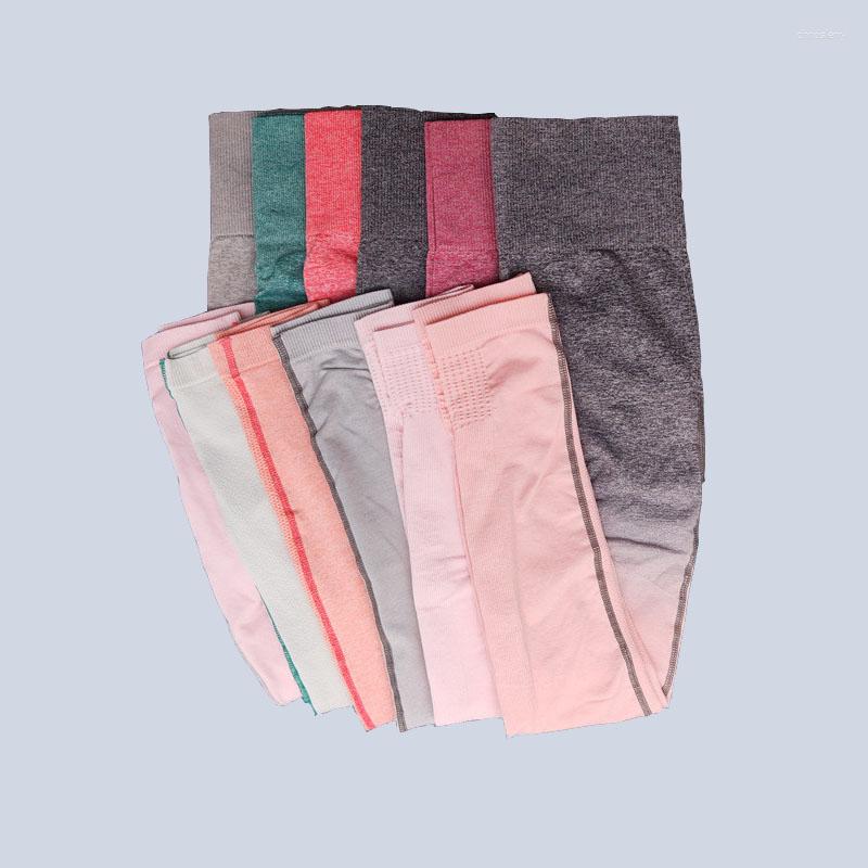 

Active Pants Women High Waist Ombre Seamless Leggings Gym Sport Stacked Trousers Gradient Yoga Tights Workout Fitness Ankle-Length, Gray white