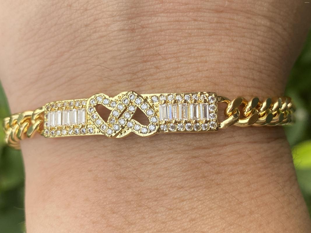 

Link Bracelets Hearts Entwined Forever Bracelet Double Heart Chain Sparkling Cubic Zirconia Jewelry Timeless Teepsake