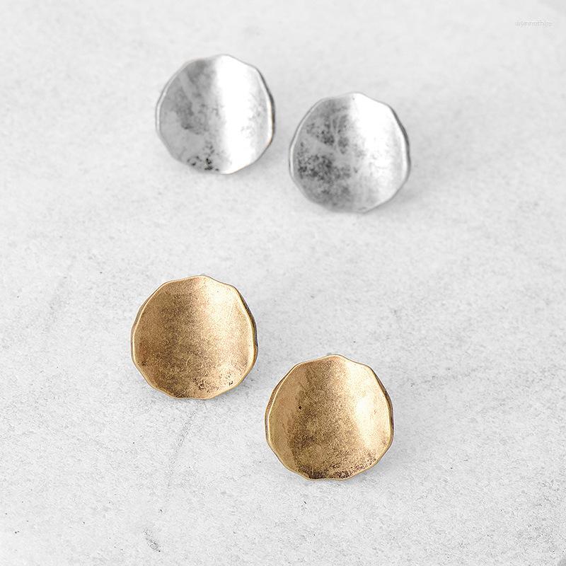 

Stud Earrings 2023 Vintage Round Retro Square Curved Oval Alloy For Women