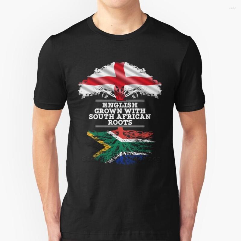 

Men's T Shirts English Grown With South African Roots Gift For From Summer Lovely Design Hip Hop T-Shirt Tops, Mtee-burgundy