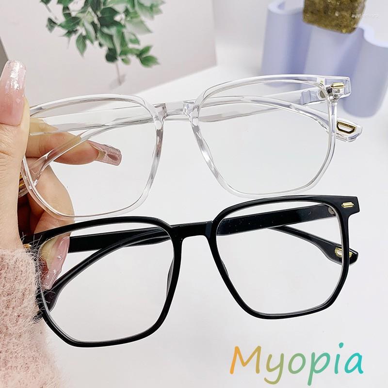 

Sunglasses Luxury Ladies Transparent Glasses Fashion Large Square Frame Near Sight Eyeglasses Men Women Anti-blue Light Myopia Eyewear