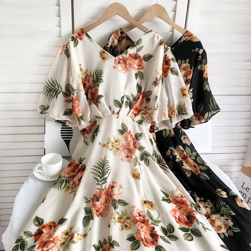 

Casual Dresses Fairycore Streetwear Short Sleeve Sweet Women Fashion Elegant A Line Party Female Chic Vestido Flare Printing Girl Dress