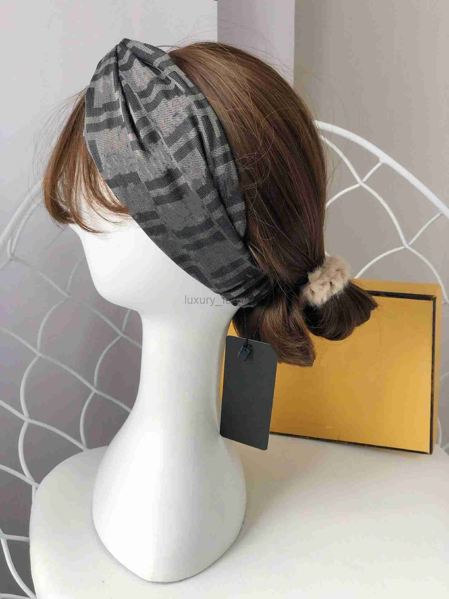 

2022 Elastic Cross Headbands Bandanas hair bands for Women Fashion Designer Brown Denim Cotton letter Printed Turban sports headband Headwraps Gift Good Quality