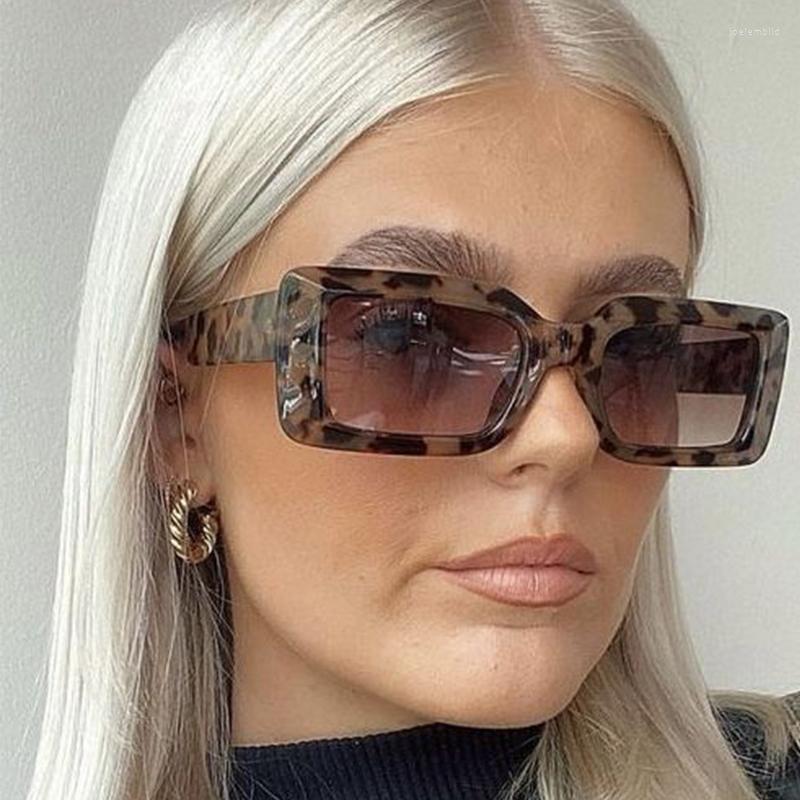 

Sunglasses Trendy Green Women's Rectangular Fashion Decoration Jelly Color Shades Female Vintage Eyewear Goggle