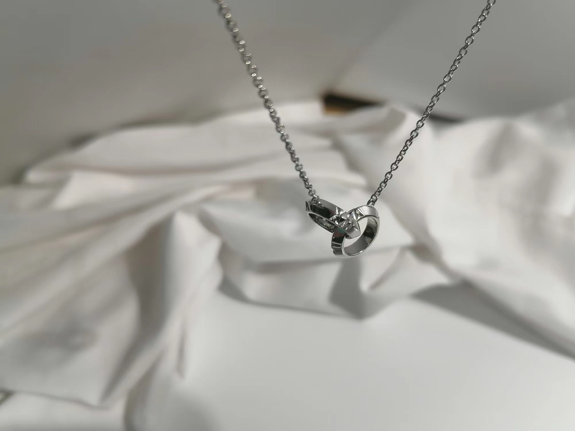 

rose sliver gold necklace choker Double ring link designer jewelry set Locket bangle love women men couple fashion Thanksgiving Valentine Party Wedding engagement