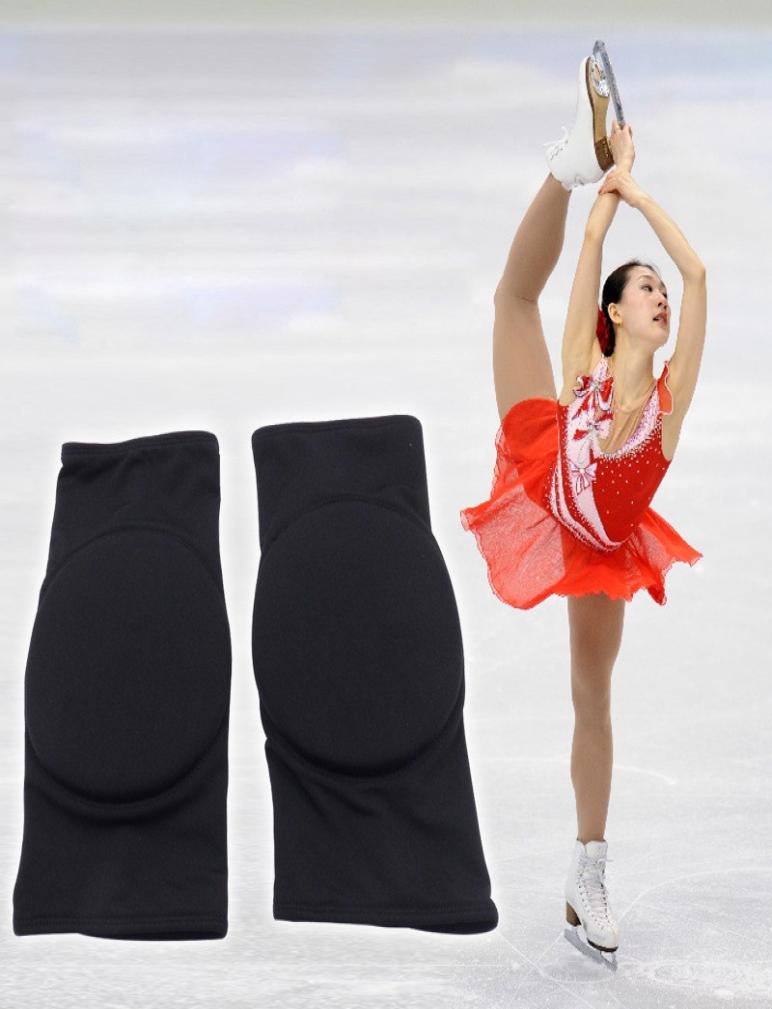 

One Pair Professional Kids Soft Knee Pad Ice Figure Skating Skiing Protective Gear UNBreak Pads Thicken Breathable Children Knee P1159859, Black