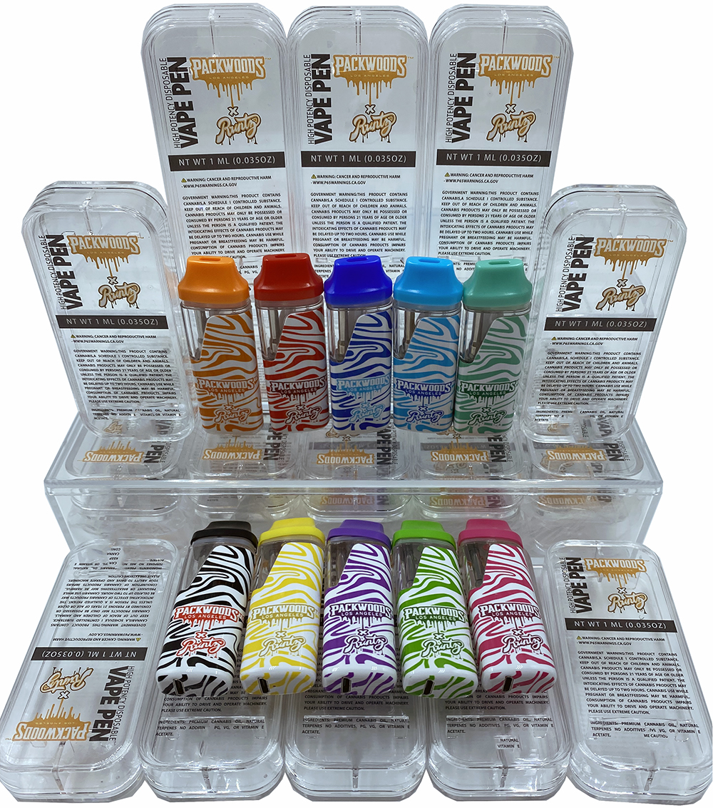 

Factory direct sale 2023 Packwoods Runtz x Disposable E cigarettes 380mAh Rechargeable Battery 1ml Empty Vape Pen Gift box packing