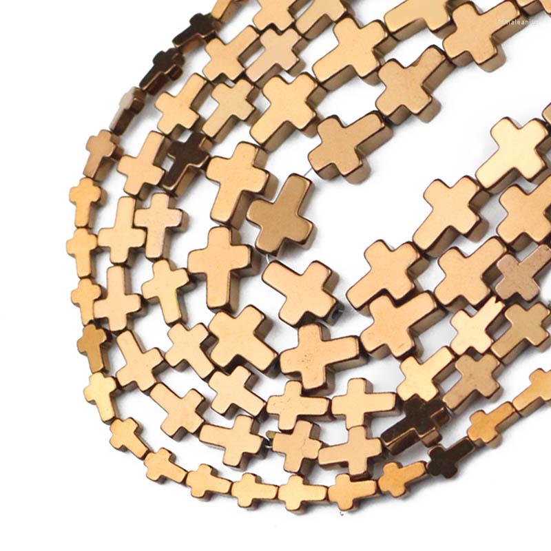 

Beads Copper Cross Jesus Hematite Spacer Natural Stone Loose For Jewelry Making Diy Bracelet Accessories 4x6/6x8/8x10MM