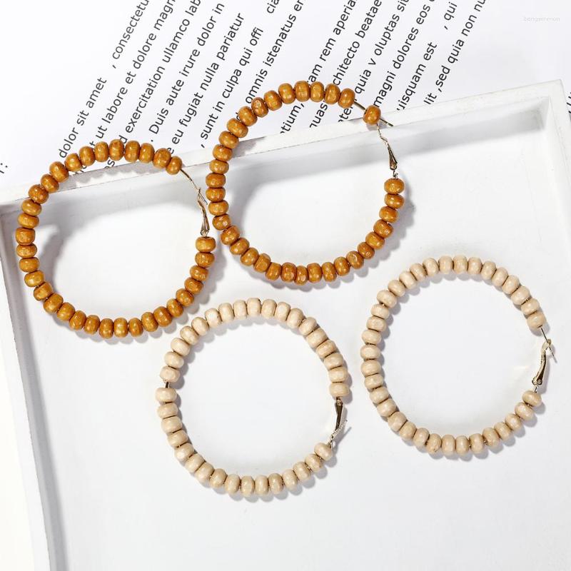 

Dangle Earrings YAOLOGE 2023 High Quality Handmade Ethnic Oversize Geometric Long Drop For Women Bamboo Wooden Jewelry