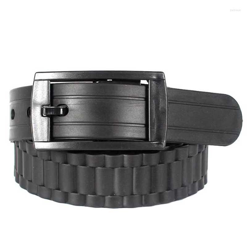 

Belts Adjustable Rubber Leather Wavy Shape Belt Candy Color Fashionable For Men Women Plain Waistband Accessories, Black