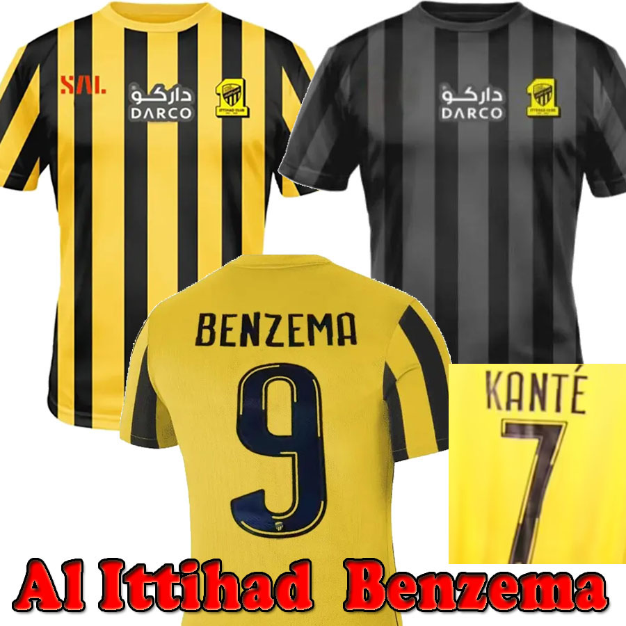 

2023 2024 Al Ittihad Benzema Kante Soccer Jerseys 23/24 Hamdallah Romarinho Camara Home Away Jerseys Costa Coronado Hegazy training jersey 23 24 Football Shirt, 23 24 home 1 patch