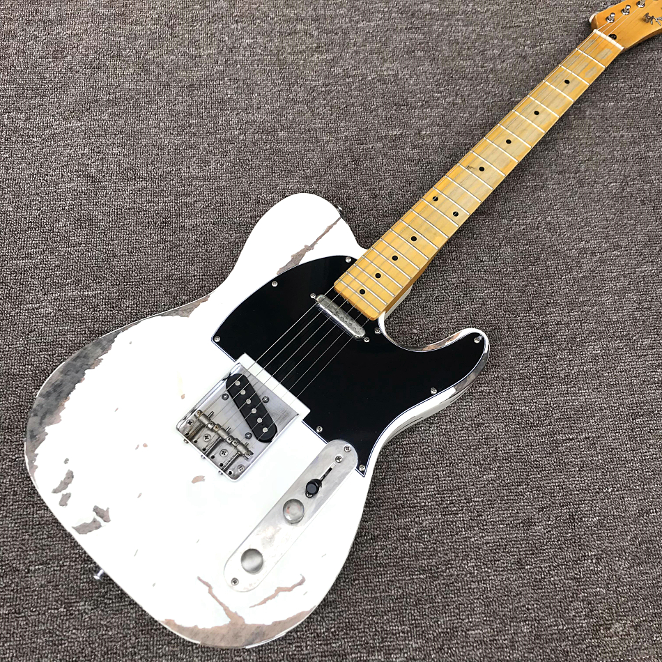 

Custom Merchandise, Imitation Old TEIE White Electric Guitar, Maple Fingerboard, Chrome Hardware, Free Shipping