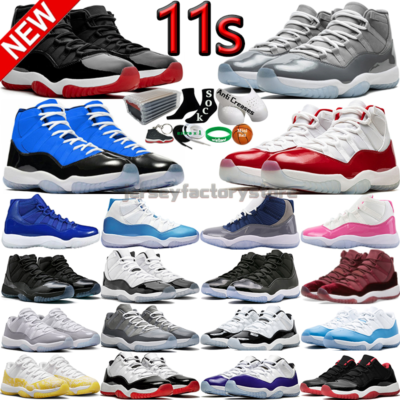 

11 Men Basketball Shoes 11s Cherry Cool Grey Cement Concord 45 Bred UNC Gamma Blue Midnight Navy 72-10 Heiress Red Velvet Space Jam Mens Women Trainers Sports Sneakers, Color-3