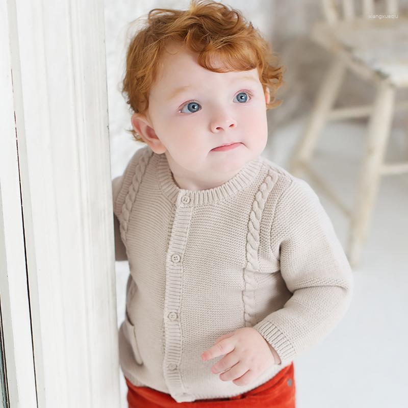 

Jackets European And American Foreign Trade Children's Sweater Cardigan Baby Twist Knit Coat, Khaki