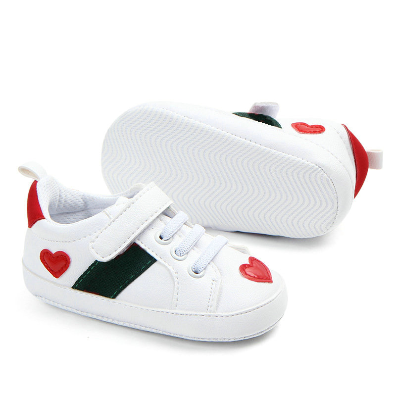 

Baby shoes Newborn Baby Girls Boys Soft Sole Shoe Anti Slip Pu leather Sneakers sole Prewalkers 0-18M, Red
