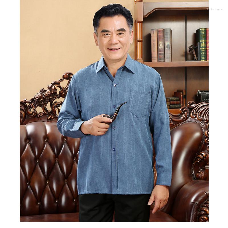 

Men's Casual Shirts 2023 Spring Vintage Style Long Sleeve Shirt For Men Slim Fit Cotton Linen Solid Color Men's Clothing 6XL Q525