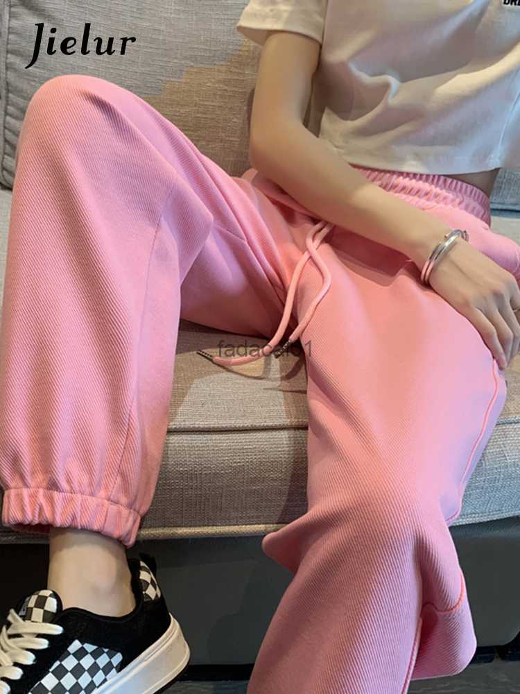

Jielur Korean Gray Pink Pants Women High Waist Loose Drawstring Sweatpants Casual Comfortable Street Female Sports Pants SXL L230621